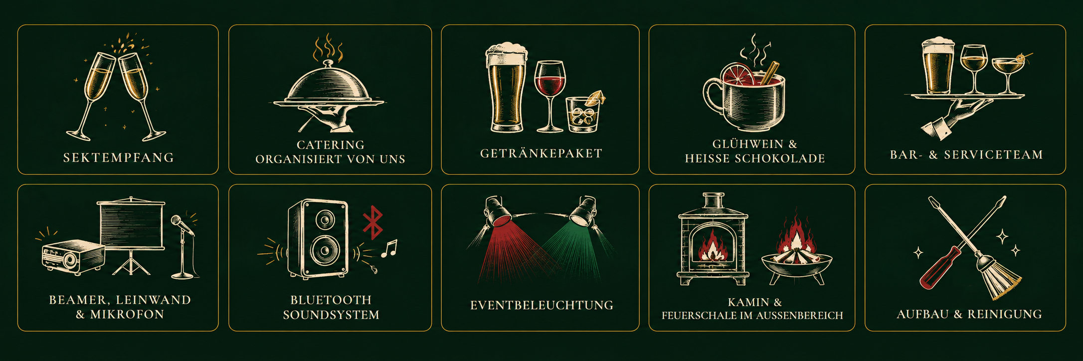 Leistungen für Weihnachtsfeiern im Zosse